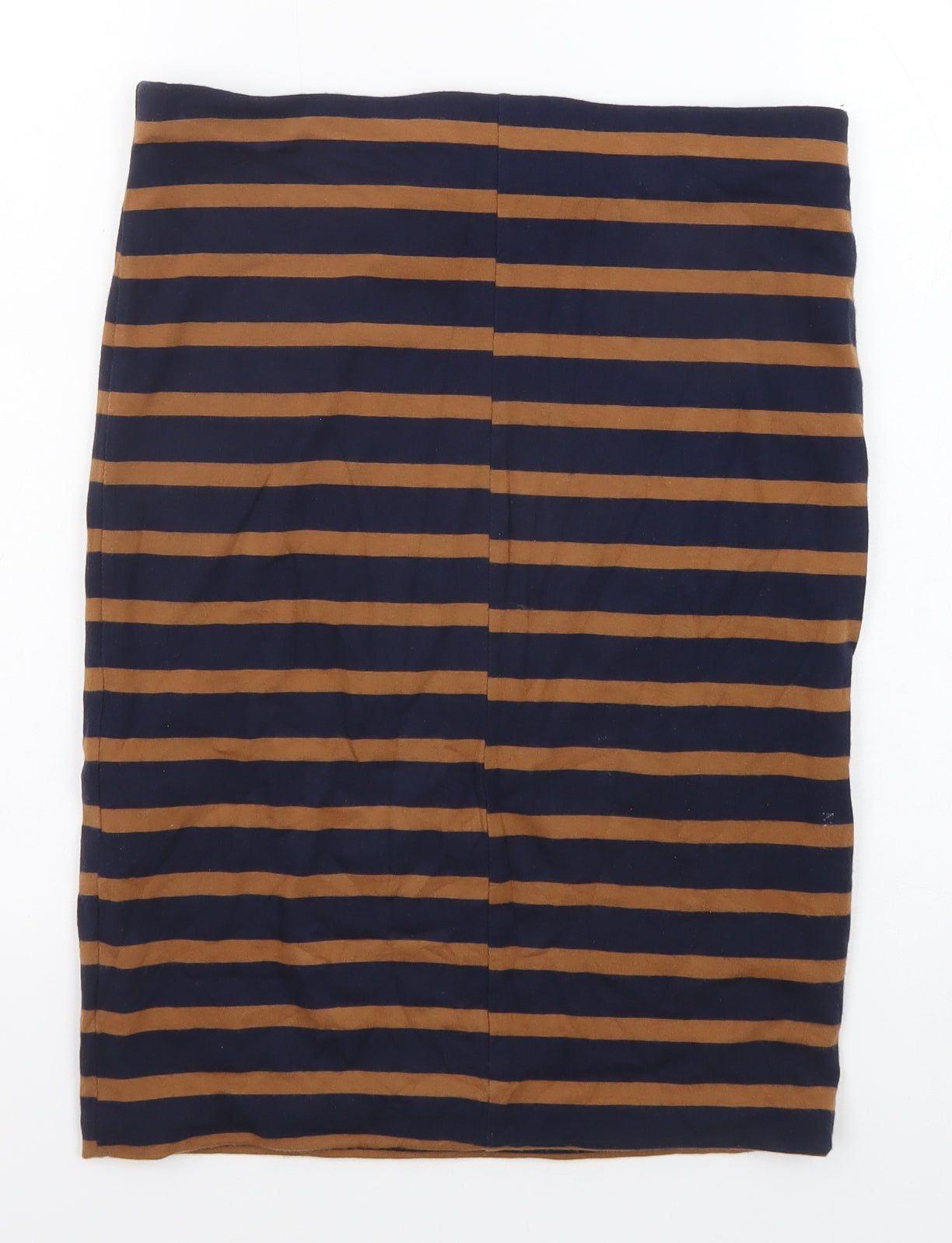 H&M Womens Blue Striped Cotton Straight & Pencil Skirt Size S