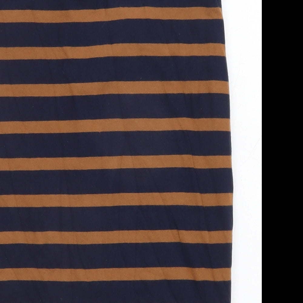 H&M Womens Blue Striped Cotton Straight & Pencil Skirt Size S