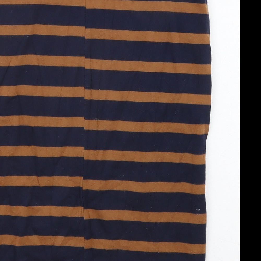 H&M Womens Blue Striped Cotton Straight & Pencil Skirt Size S