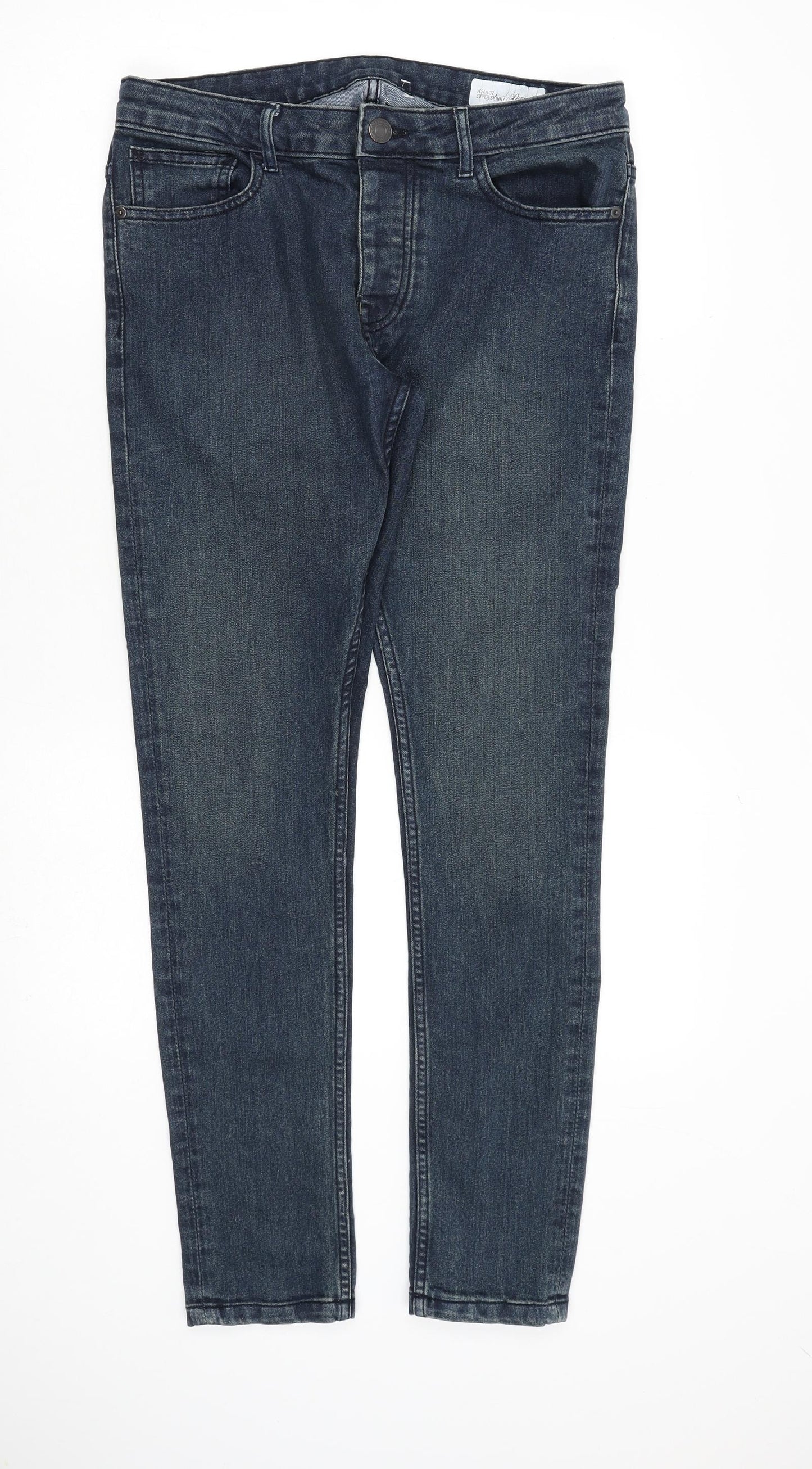 Denim & Co. Mens Blue Cotton Skinny Jeans Size 34 in L32 in Regular Zip