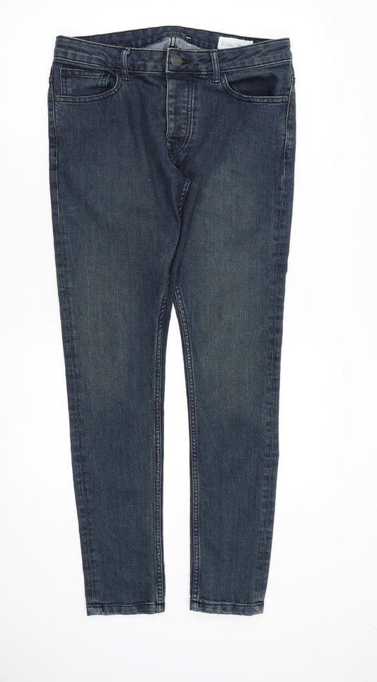 Denim & Co. Mens Blue Cotton Skinny Jeans Size 34 in L32 in Regular Zip