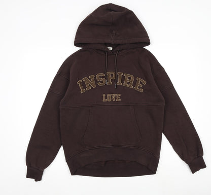 River Island Womens Brown 100% Cotton Pullover Hoodie Size XS Pullover