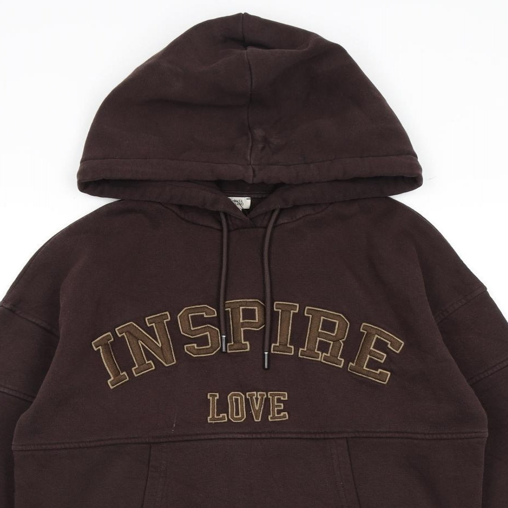 River Island Womens Brown 100% Cotton Pullover Hoodie Size XS Pullover