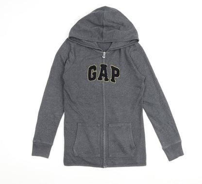 Gap Womens Grey Polyester Full Zip Hoodie Size XS Zip