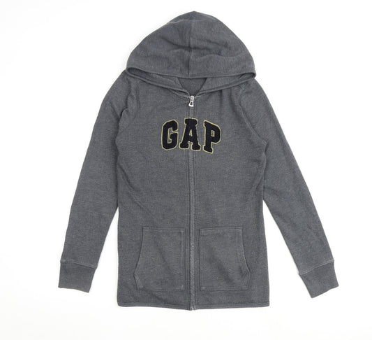 Gap Womens Grey Polyester Full Zip Hoodie Size XS Zip