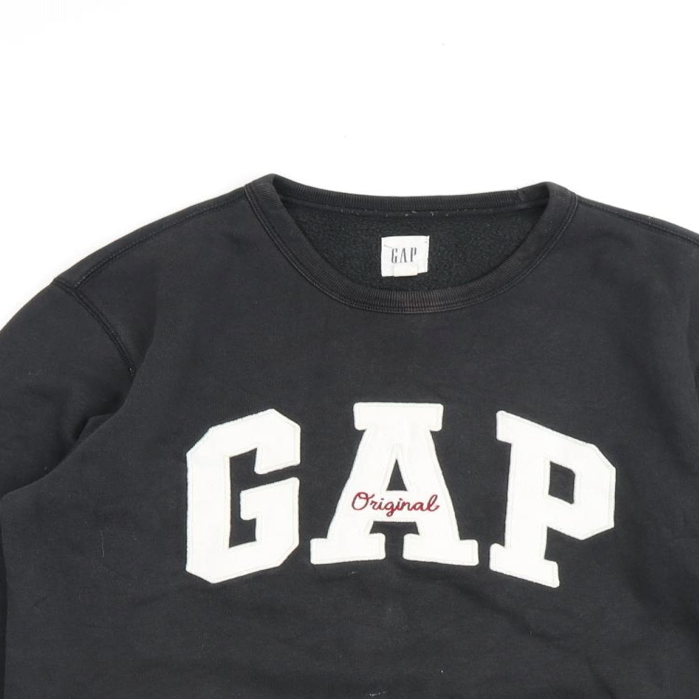 Gap Womens Black Cotton Pullover Sweatshirt Size XS Pullover