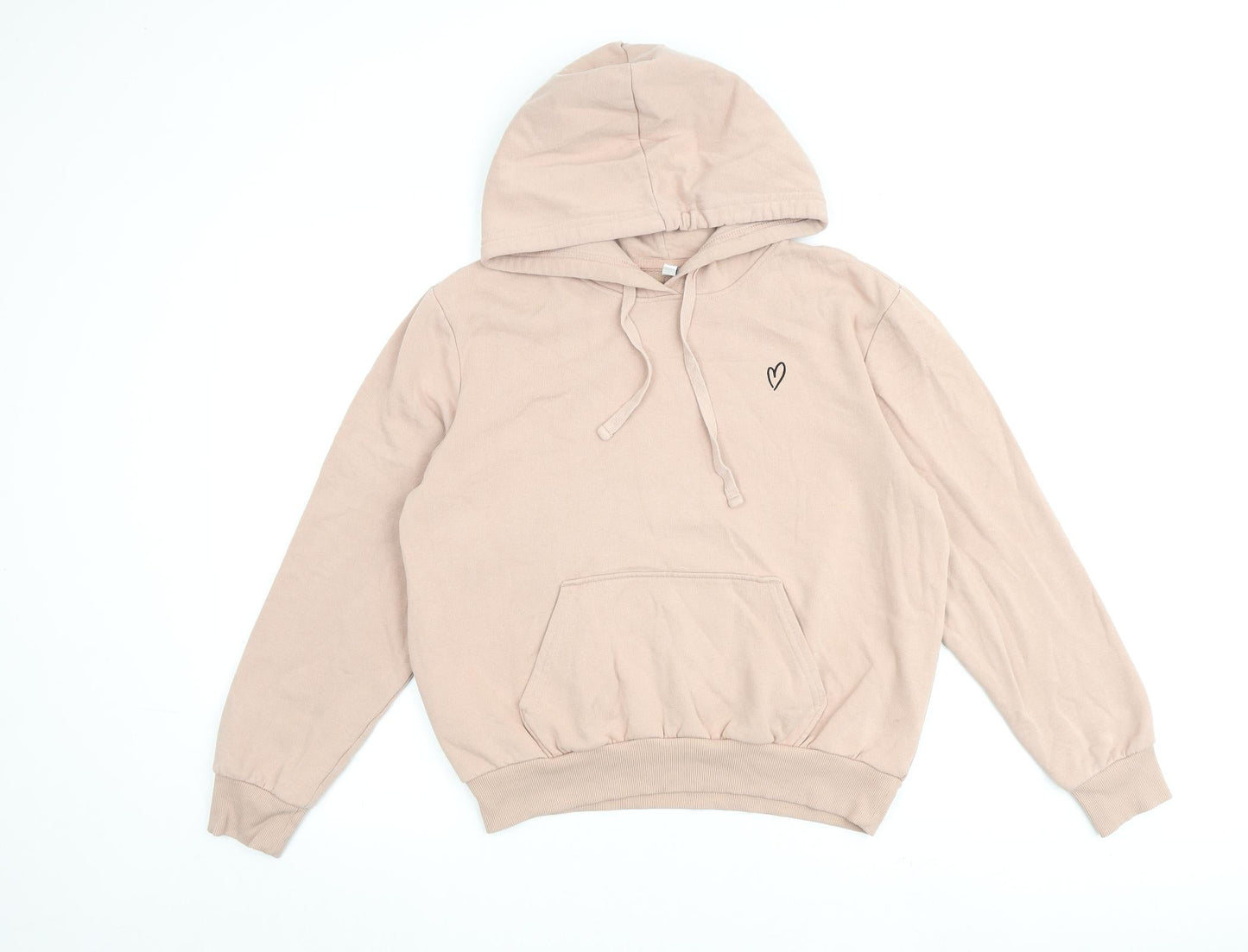 H&M Womens Pink Cotton Pullover Hoodie Size S Pullover