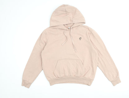 H&M Womens Pink Cotton Pullover Hoodie Size S Pullover