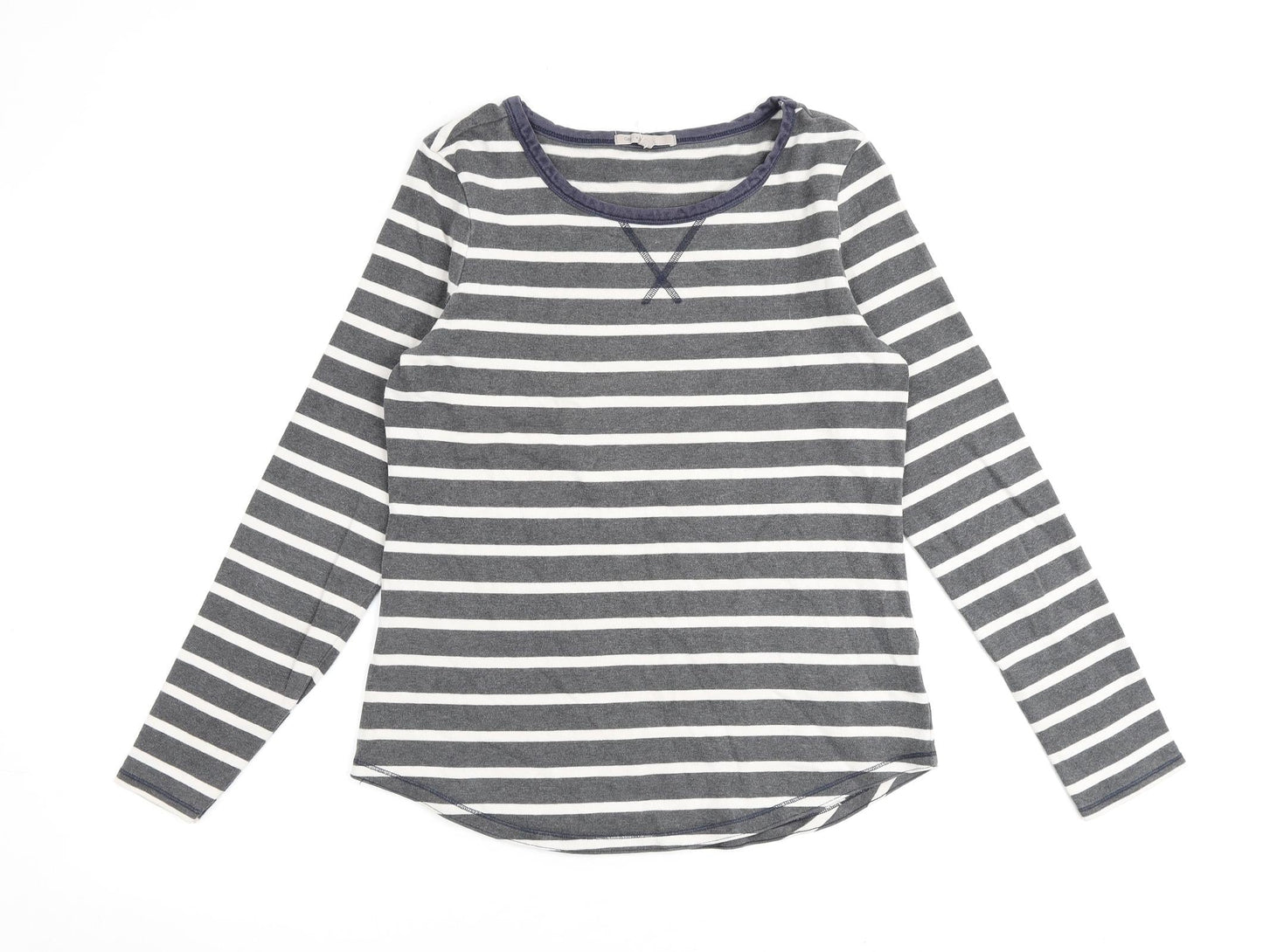 Gap Womens Grey Striped 100% Cotton Pullover Sweatshirt Size M Pullover