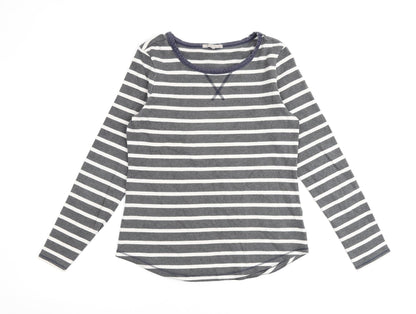 Gap Womens Grey Striped 100% Cotton Pullover Sweatshirt Size M Pullover