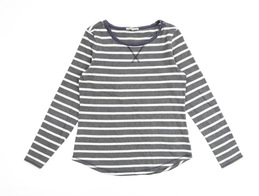 Gap Womens Grey Striped 100% Cotton Pullover Sweatshirt Size M Pullover