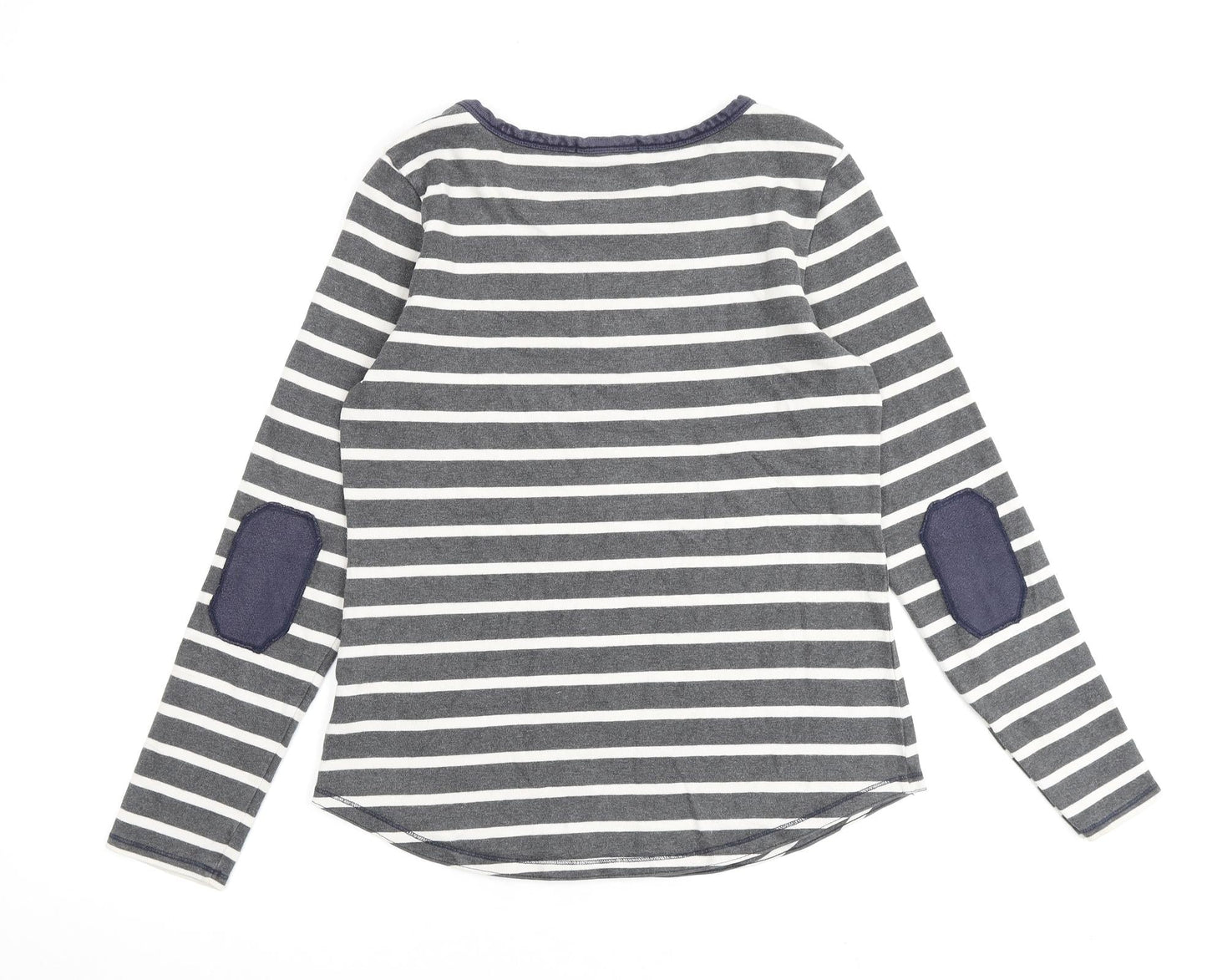 Gap Womens Grey Striped 100% Cotton Pullover Sweatshirt Size M Pullover