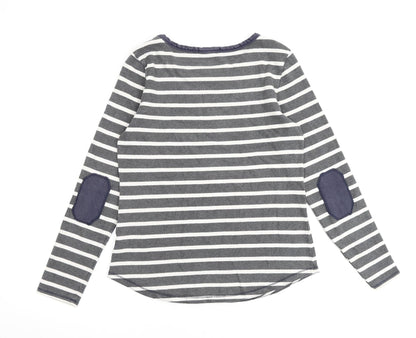 Gap Womens Grey Striped 100% Cotton Pullover Sweatshirt Size M Pullover