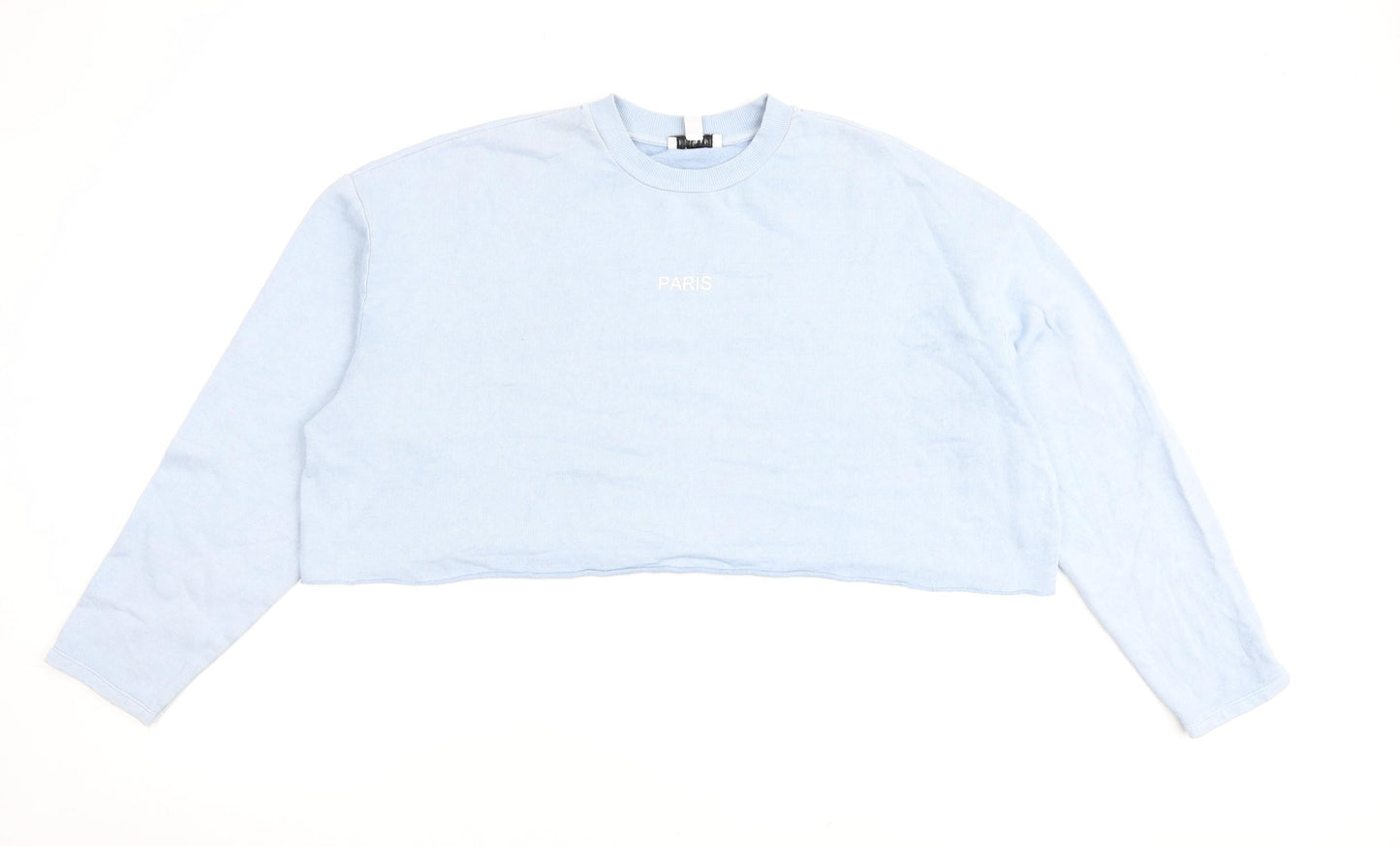 Topshop Womens Blue Cotton Pullover Sweatshirt Size 12 Pullover