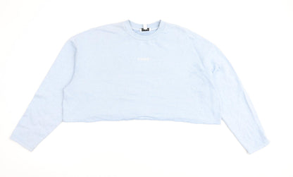 Topshop Womens Blue Cotton Pullover Sweatshirt Size 12 Pullover