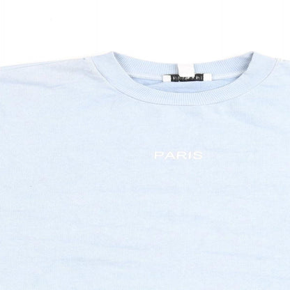 Topshop Womens Blue Cotton Pullover Sweatshirt Size 12 Pullover