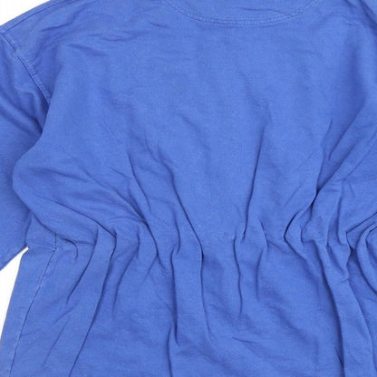Great Plains Womens Blue Floral 100% Cotton Full Zip Sweatshirt Size L Zip