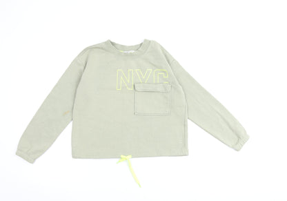 H&M Girls Green Cotton Pullover Sweatshirt Size 10-11 Years Pullover
