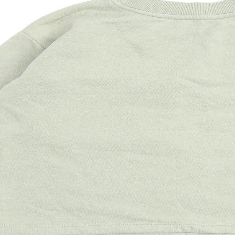 H&M Girls Green Cotton Pullover Sweatshirt Size 10-11 Years Pullover