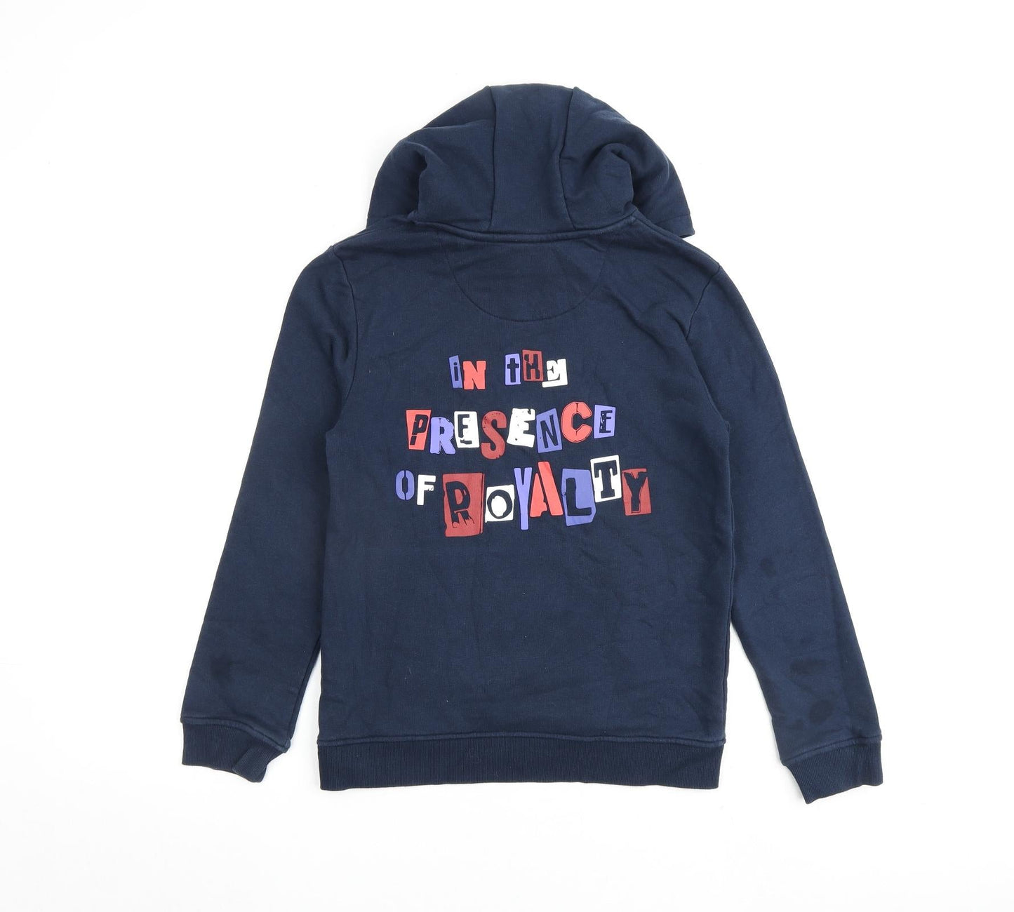 Marks and Spencer Girls Blue Cotton Pullover Hoodie Size 11-12 Years Pullover