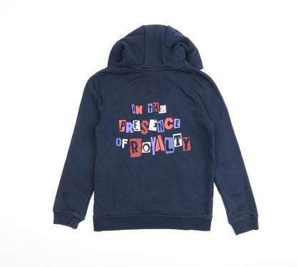 Marks and Spencer Girls Blue Cotton Pullover Hoodie Size 11-12 Years Pullover
