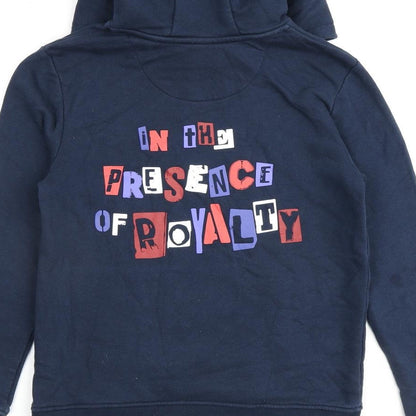 Marks and Spencer Girls Blue Cotton Pullover Hoodie Size 11-12 Years Pullover