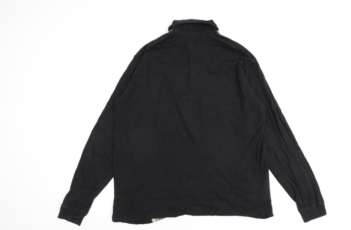 Iets Frans Mens Black Striped Cotton Henley Sweatshirt Size S