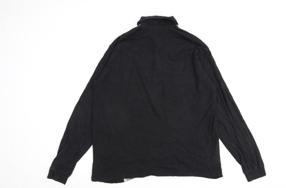 Iets Frans Mens Black Striped Cotton Henley Sweatshirt Size S