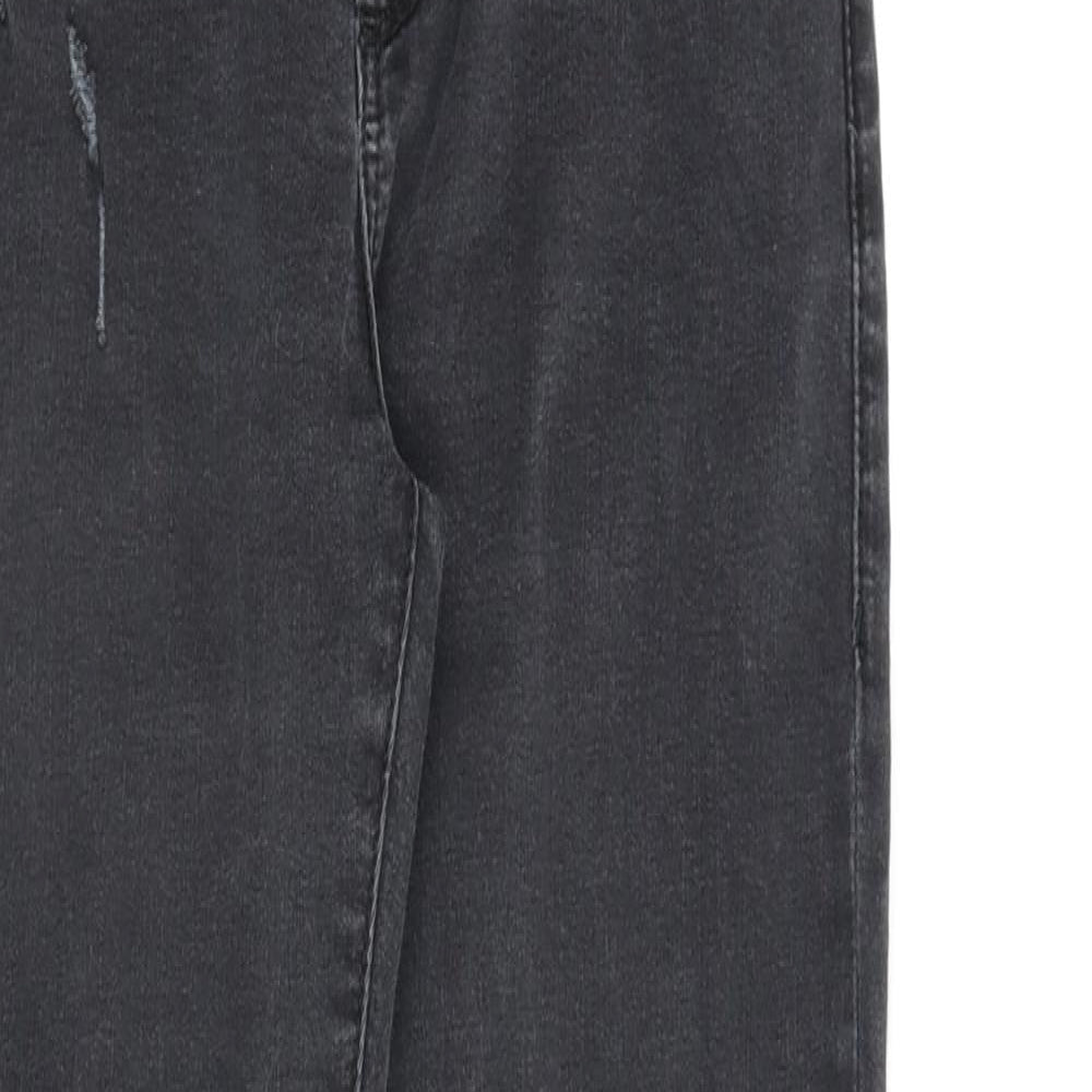 Topshop Womens Grey Cotton Skinny Jeans Size 26 in L34 in Regular Zip