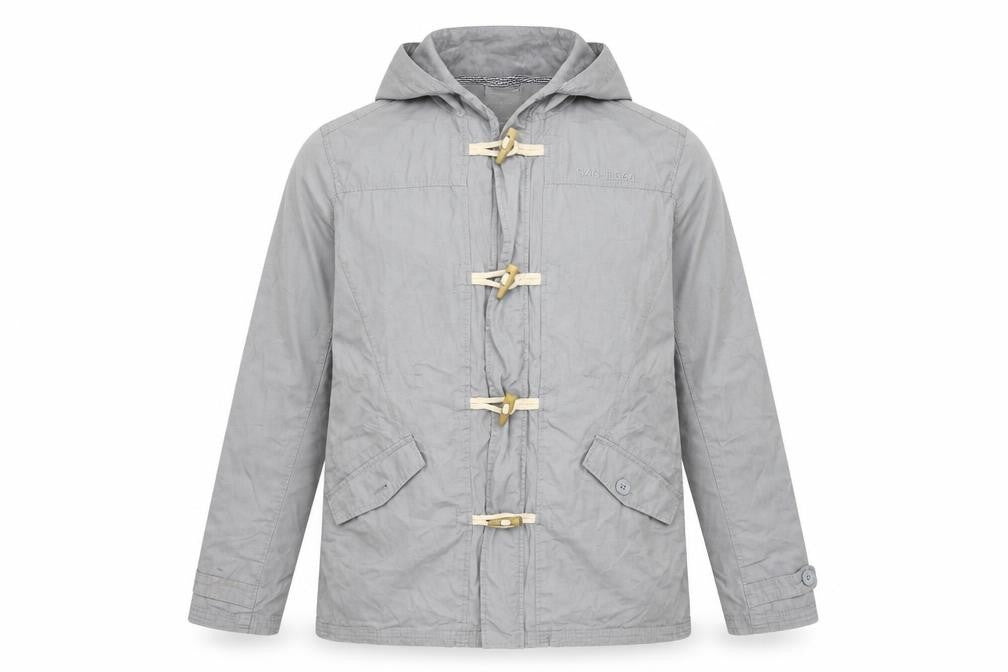 Front view of Next boys’ grey basic coat coat, size 16, years hook & loop
