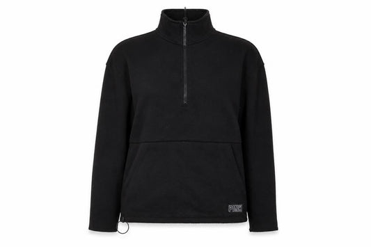 PINK Womens Black Polyester Pullover Sweatshirt Size S Zip