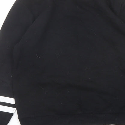 H&M Girls Black Cotton Pullover Sweatshirt Size 9-10 Years Pullover