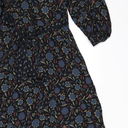 Topshop Womens Multicoloured Floral Viscose A-Line Size 8 Off the Shoulder Zip
