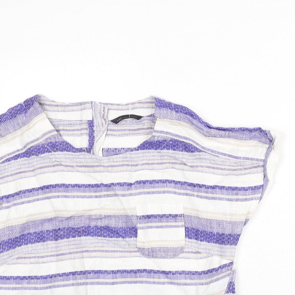 Womens UK Size 8 Marks and Spencer Multicoloured Basic Blouse