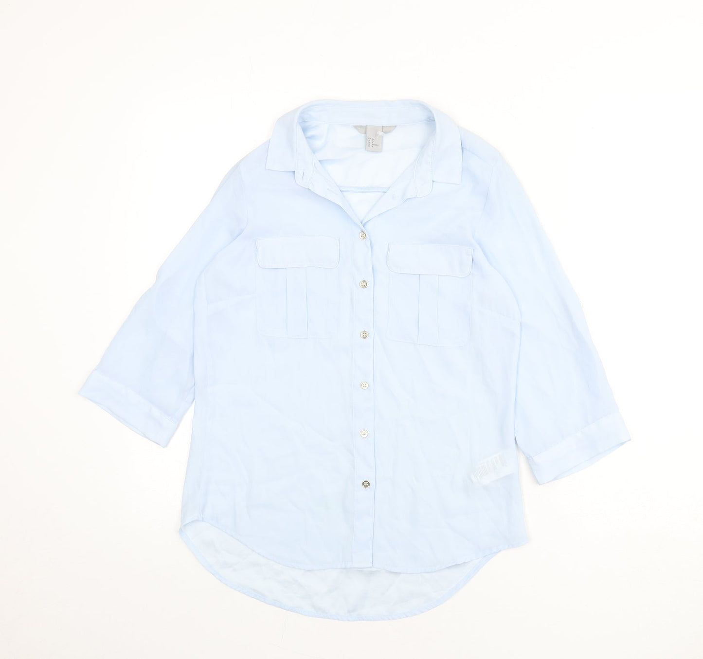 Womens UK Size 8 H&M Blue Basic Blouse