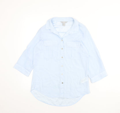 Womens UK Size 8 H&M Blue Basic Blouse