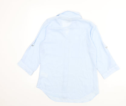 Womens UK Size 8 H&M Blue Basic Blouse
