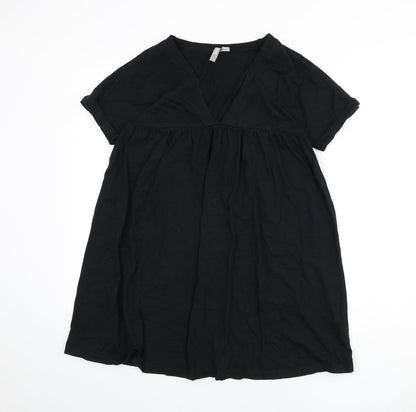ASOS Womens Black 100% Cotton A-Line Size 8 V-Neck Pullover