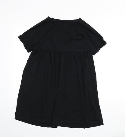 ASOS Womens Black 100% Cotton A-Line Size 8 V-Neck Pullover