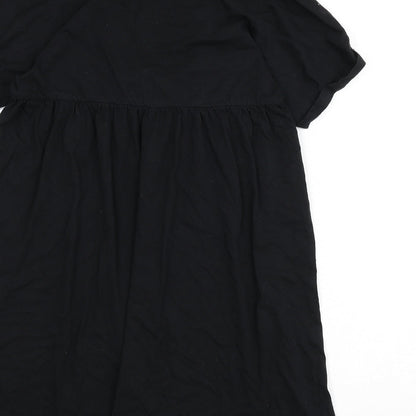 ASOS Womens Black 100% Cotton A-Line Size 8 V-Neck Pullover