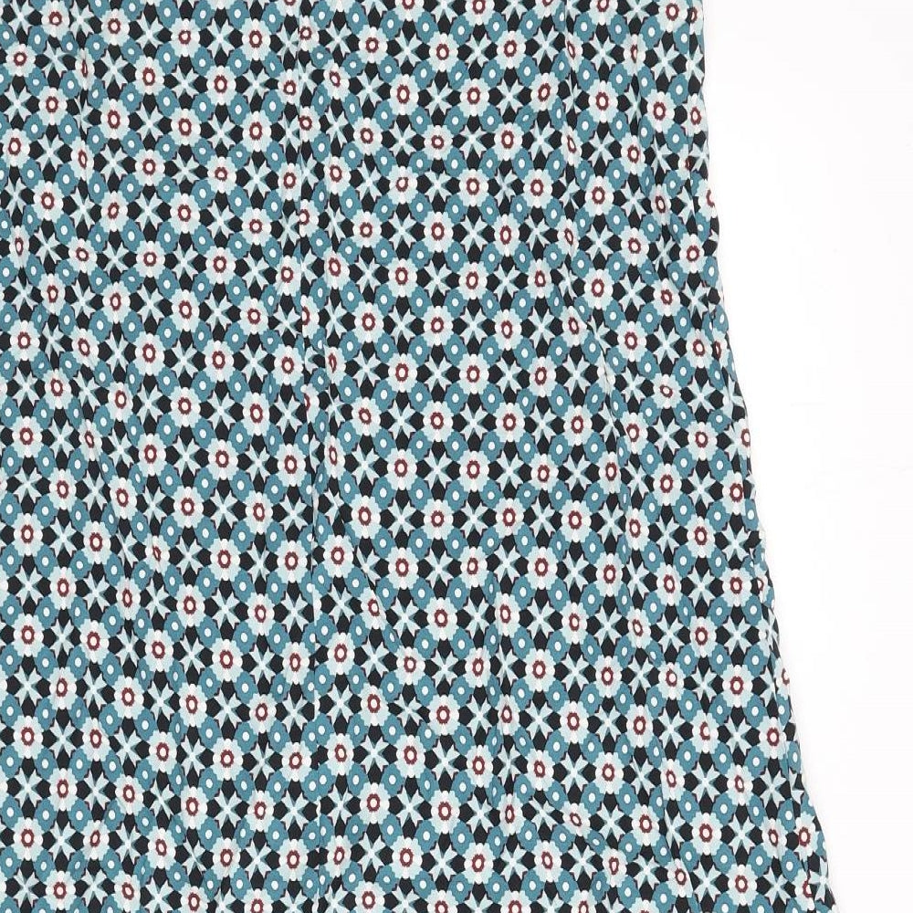 La Marey Womens Multicoloured Geometric Viscose A-Line Size S Round Neck Pullover