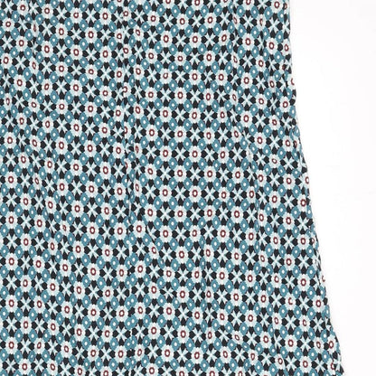La Marey Womens Multicoloured Geometric Viscose A-Line Size S Round Neck Pullover