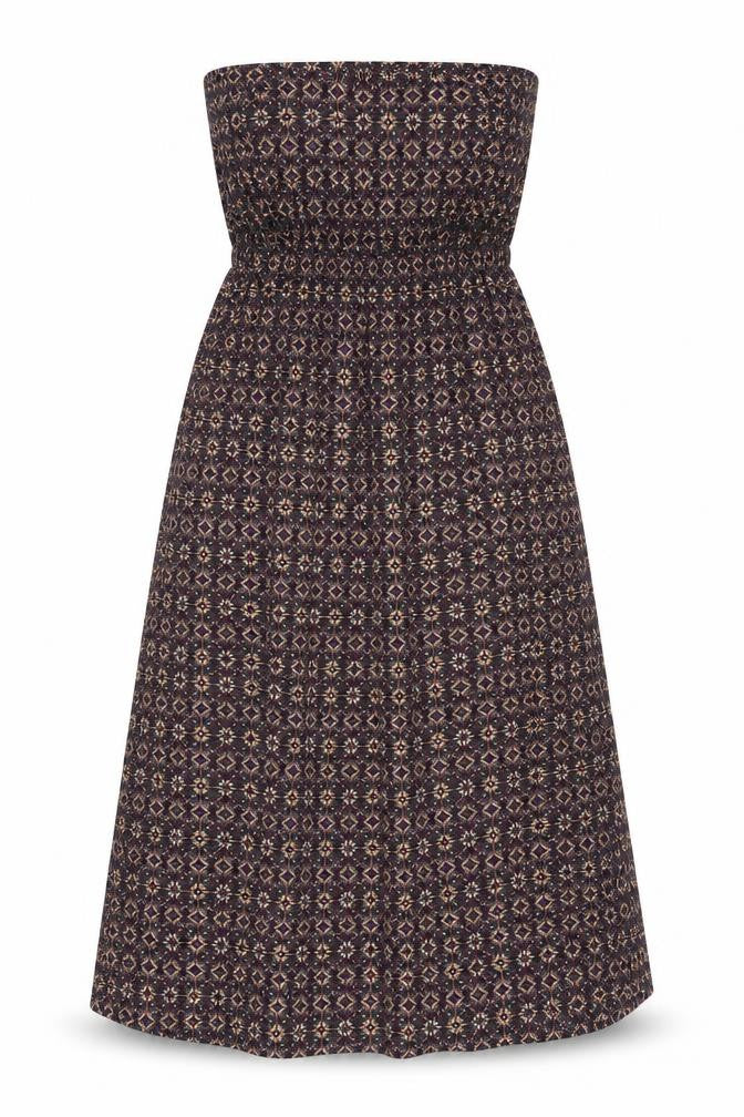 New Look Womens Multicoloured Geometric Viscose A-Line Size 6 Off the Shoulder Pullover - Bandeau Dress