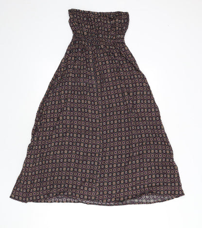 New Look Womens Multicoloured Geometric Viscose A-Line Size 6 Off the Shoulder Pullover - Bandeau Dress