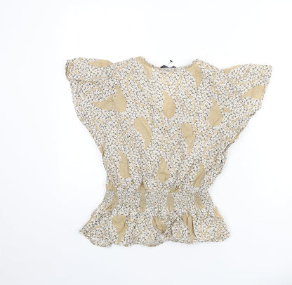 Womens UK Size 8 Marks and Spencer Beige Basic Blouse