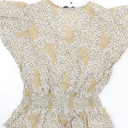 Womens UK Size 8 Marks and Spencer Beige Basic Blouse