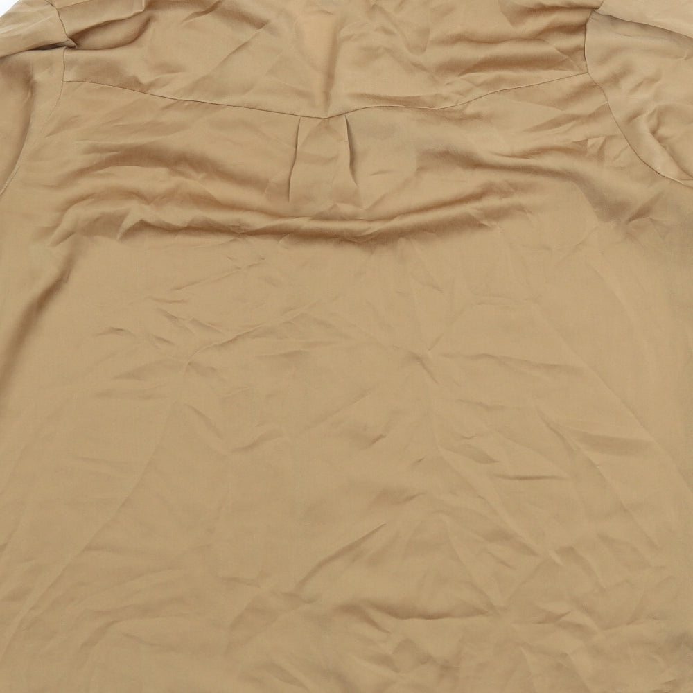 Womens UK Size 14 Limited Edition Brown Basic Button-Up