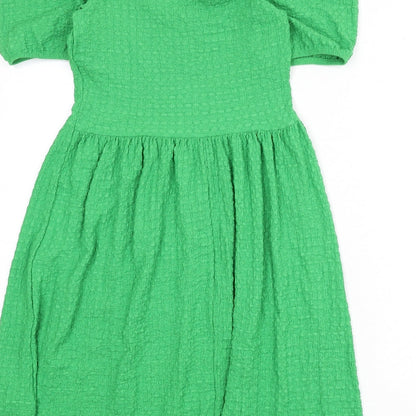 Divided by H&M Womens Green Polyester A-Line Size S Off the Shoulder Pullover
