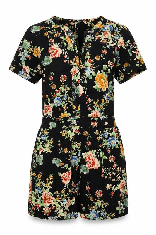 Womens UK Size 6 Warehouse One-Piece Black Romper