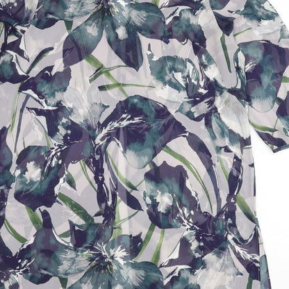 RJR.John Rocha Womens Multicoloured Geometric Polyester Tunic Blouse Size 16 Collared - Sheer